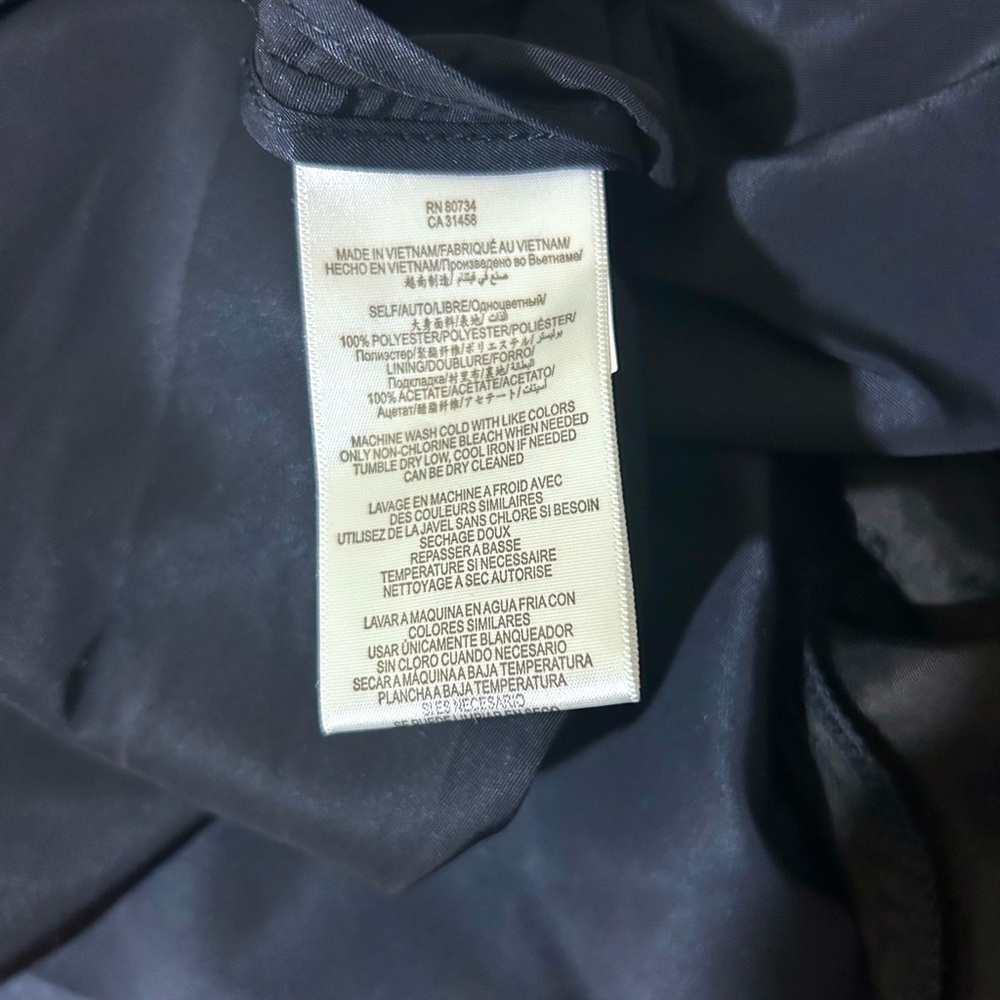 BCBG Paris Women’s Waist Belted Snap Cape Jacket Size 4 dark navyy blue black - Picture 10 of 11